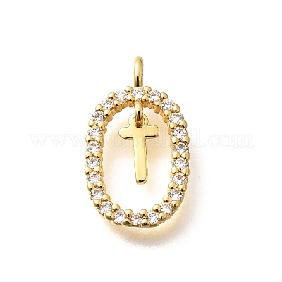 Латунные микро проложить кубического циркония подвески ZIRC-P123-01G-T01-1