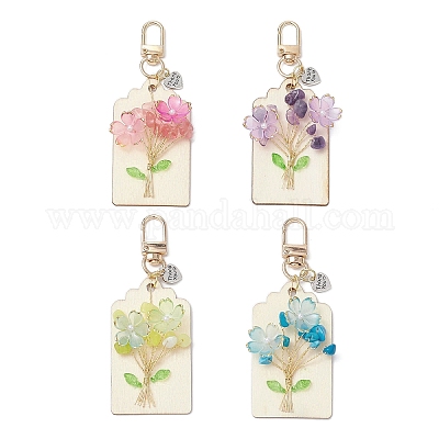 Подвесные украшения из цветочного натурального аметиста HJEW-JM03239-1