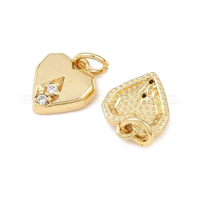 Латунные микропаве прозрачные подвески с фианитом KK-G544-05G-01-1