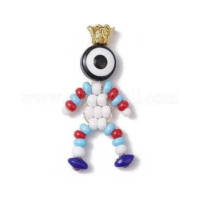 Подвески из стеклянных бусинок с краской для выпечки PALLOY-MZ00653-02-1