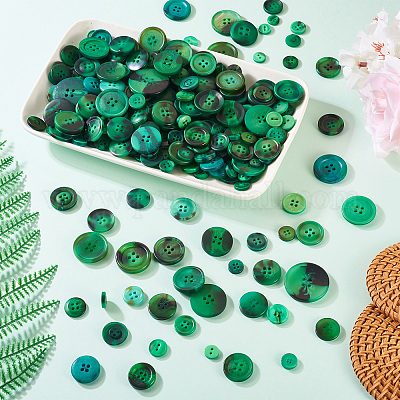 Плоские круглые пуговицы из смолы BUTT-TAC0017-01F-1