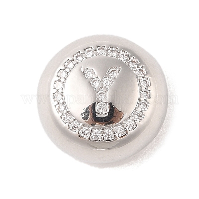 Подвески из латуни и прозрачного циркония с покрытием стойки KK-Z047-07P-Y-RS-1