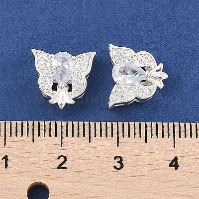 Стойки обшивки латунь микро проложить кубического циркония бусы KK-F879-08S-1