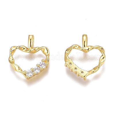 Латунные микропаве прозрачные кубические циркониевые подвески ZIRC-O035-28G-1