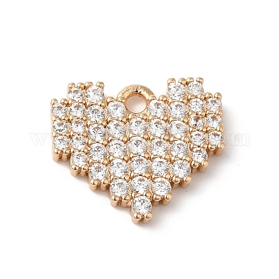 Латунные микропаве прозрачные подвески с фианитом KK-C062-077G-1