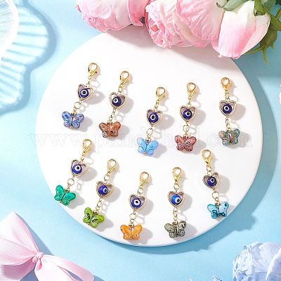 Подвески-бабочки ручной работы от сглаза HJEW-JM04310-1