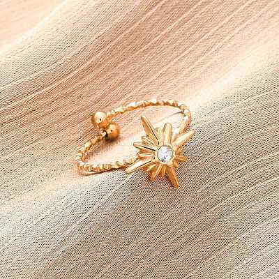 Кольца-манжеты из нержавеющей стали 304 со стразами RJEW-D306-23G-1