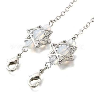 Круглые смешанные драгоценные камни биолокационные маятники G-M447-07P-1