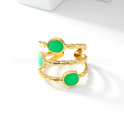 Стильное овальное кольцо-манжета из нержавеющей стали 201 в стиле ретро AH4457-1