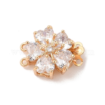 Латунные микро проложить кубического циркония ящик с застежками KK-B100-067G-01-1