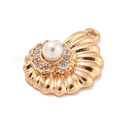 Подвески из латуни с микропаве из прозрачных кубических цирконий в пляжной тематике KK-Z072-04KCG-02-1