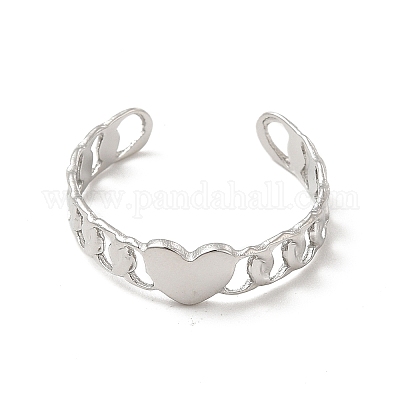 Кольцо-манжета в форме сердца из нержавеющей стали 304 RJEW-E066-02P-1