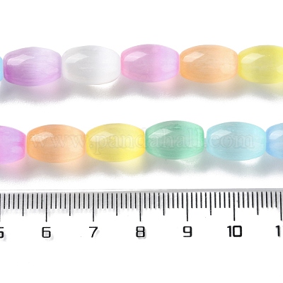 Нити натуральных селенитовых бусин цвета макарон G-B102-A01-02-1