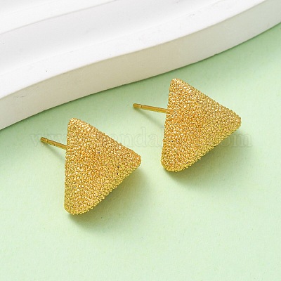 Серьги-гвоздики с текстурированной латунью EJEW-A143-02D-G-1