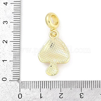 Латунные красные эмалевые растительные европейские подвески KK-Z090-06G-03-1