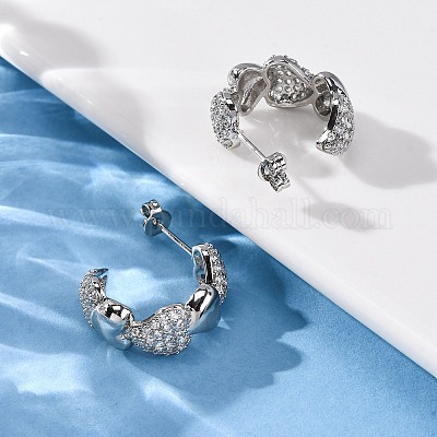 Серьги-гвоздики из циркония EJEW-D322-07P-01-1