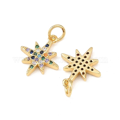 Латунные микро проложить кубического циркония подвески KK-F919-09A-G-1