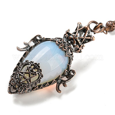 Большие подвески с маятником из смешанных драгоценных камней G-H293-01R-1