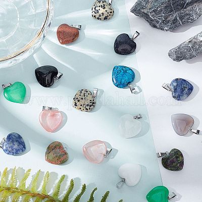 30 шт. 15 цвета подвески с драгоценными камнями G-SC0001-39-1