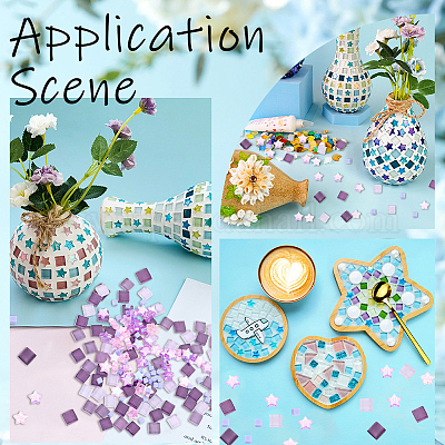 Стеклянная мозаика с градиентом цвета MOSA-WH0001-05F-1