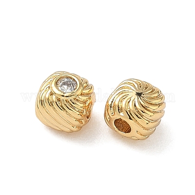 Латунные микро проложить кубического циркония бусы KK-Z136-63G-1