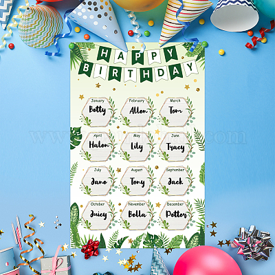 2шт многоразовые плакаты с надписью «С Днем Рождения» AJEW-WH0671-009-1