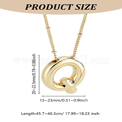 1 шт. латунная цепочка с подвесками в виде букв из сплава NJEW-LP0001-41Q-G-1