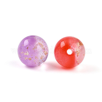 Двухцветные прозрачные смоляные бусины X1-RESI-N042-12mm-12-1