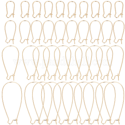 40 шт. 4 стиля латунных сережек-колец FIND-BBC0003-29-1