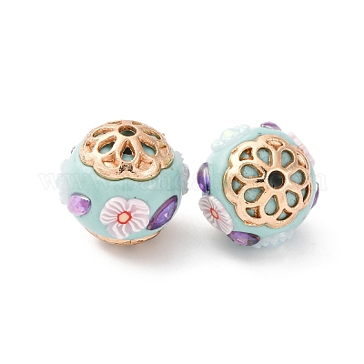 Круглые бусины из смолы ручной работы из Индонезии IPDL-P005-18KCG-01-1