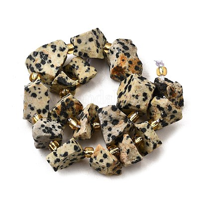 Необработанные грубые натуральные нити бусин из далматинской яшмы G-Z087-A01-1