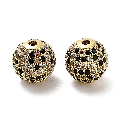 Латунные микро проложить кубического циркония бусы KK-L229-024G-1