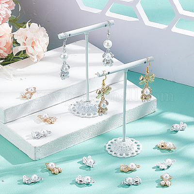 32 шт. 2-х цветные подвески из АБС-пластика с имитацией жемчуга ALRI-SC0001-27-1