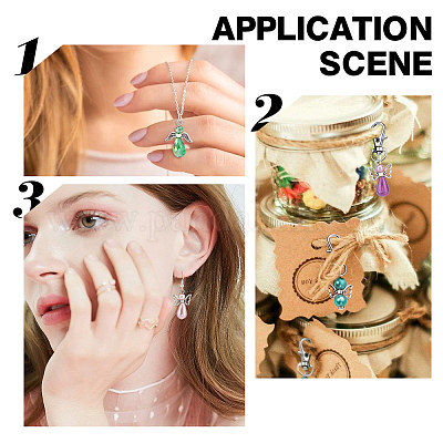 60 шт. 4 подвески из гальванического стекла и искусственного жемчуга FIND-SC0004-04-1