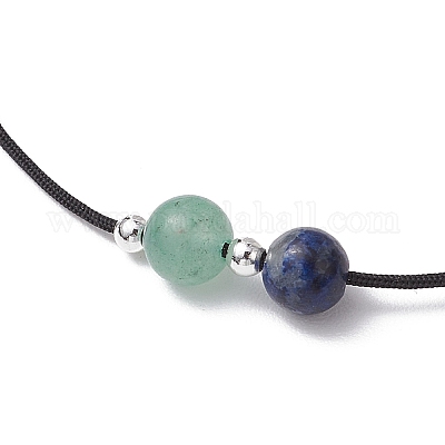 6шт. браслеты из круглых бусин из натуральных драгоценных камней для мужчин и женщин BJEW-JB11751-1