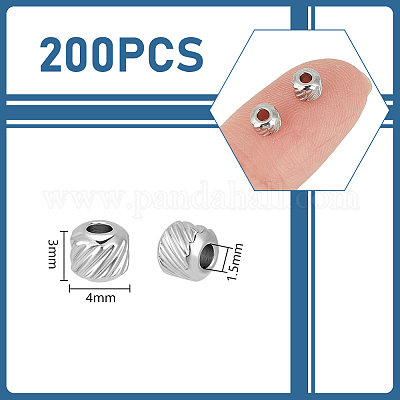 200 шт. бусины из нержавеющей стали марки 303 STAS-UN0055-38-1