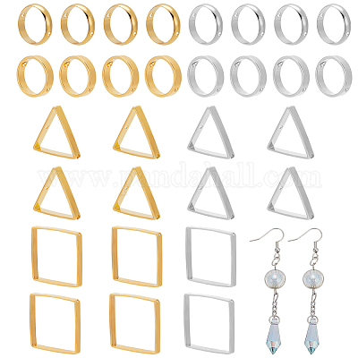 32шт 8 латунных рамки для бусин KK-PH0009-47-1