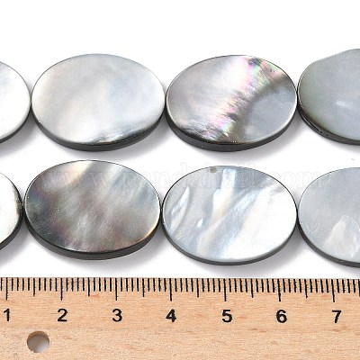 Нити бусин из натуральной черной ракушки для губ BSHE-D300-02-18x25mm-1