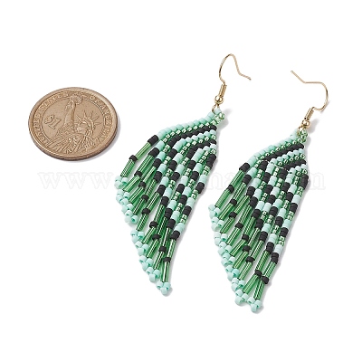 Серьга-гвоздик из нержавеющей стали 304 со стеклянным подвесом EJEW-MZ00176-03-1