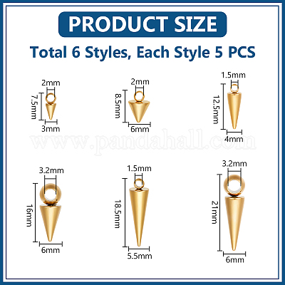30 шт. 6 стиля 304 с 201 подвеской из нержавеющей стали FIND-UN0004-30-1