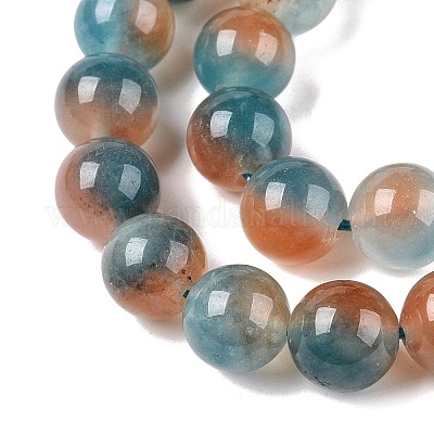 Окрашенные природные белый нефрит бисер пряди G-T138-8mm-210-23-1