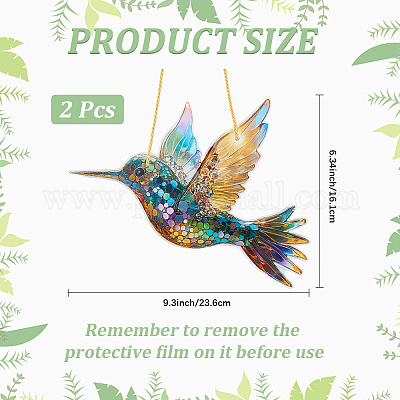 Акриловые подвесные ловцы солнца в виде птиц HJEW-WH20021-02B-1