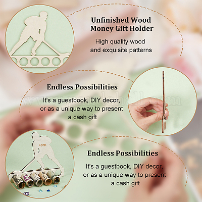 Незаконченный деревянный подарочный держатель для денег AJEW-WH0270-305B-1