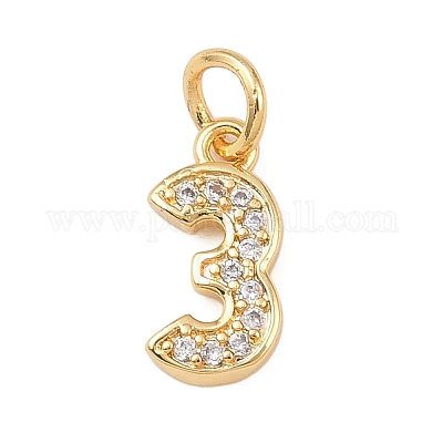 Латунные микропаве прозрачные кубические циркониевые подвески KK-G544-04G-03-1