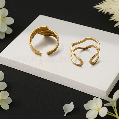 4 шт. 4 стиля кольца-манжеты из сплава RJEW-HY0001-14-1