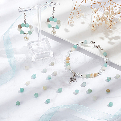 2 нити матовых натуральных цветочных амазонитовых круглых бусин нити G-NB0004-45-1