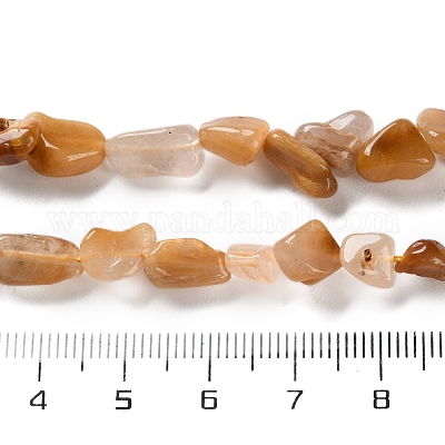 Нити бусин из натурального желтого рутилового кварца G-P497-01C-58-1