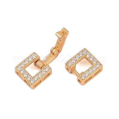 925 серебряная застежка с микропаве из прозрачного кубического циркония STER-P060-38G-1