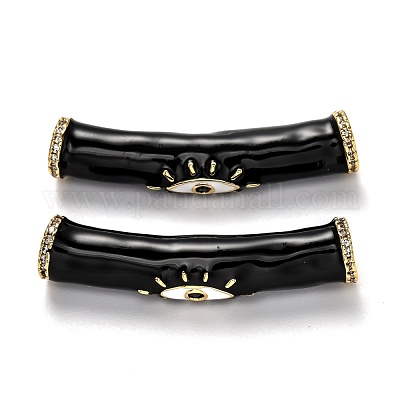 Латунные микро проложить прозрачный бисер кубического циркония трубки KK-B028-21G-E-1