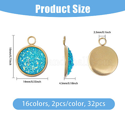 32шт 16 цвета подвески из смолы STAS-CA0002-32-1